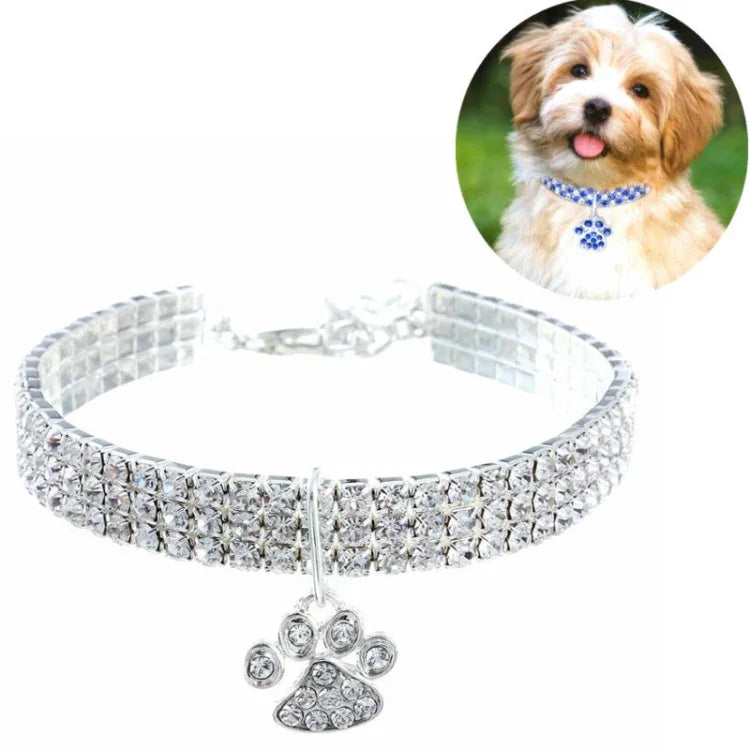 ペット首輪 ダイヤモンド伸縮性 猫と犬用ネックレス ジュエリー、S、M、L