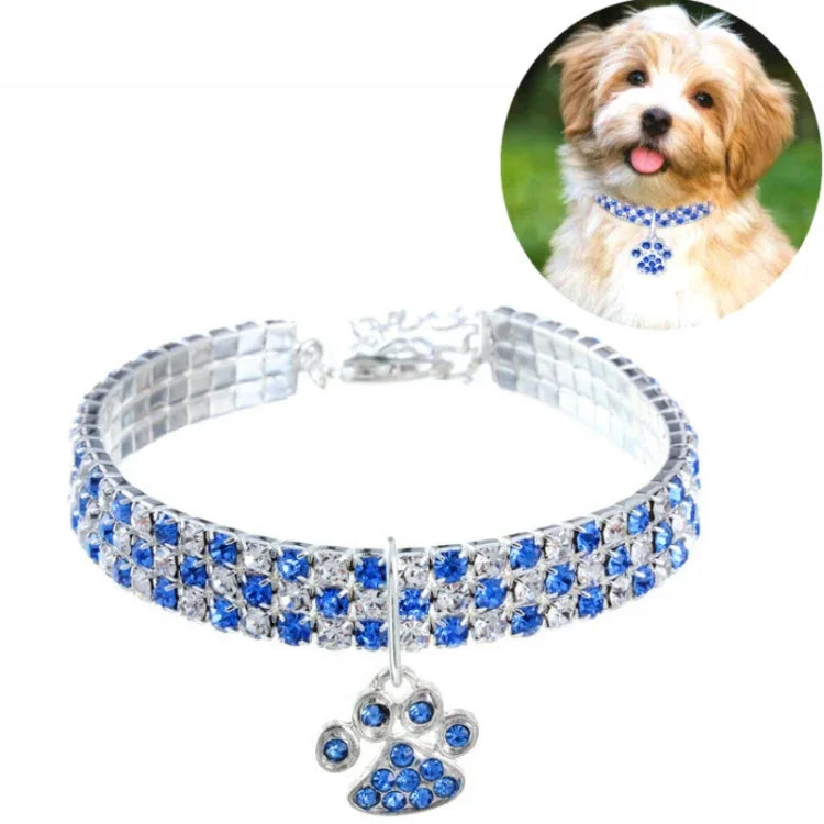 ペット首輪 ダイヤモンド伸縮性 猫と犬用ネックレス ジュエリー、S、M、L
