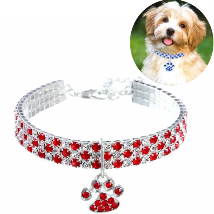 ペット首輪 ダイヤモンド伸縮性 猫と犬用ネックレス ジュエリー、S、M、L