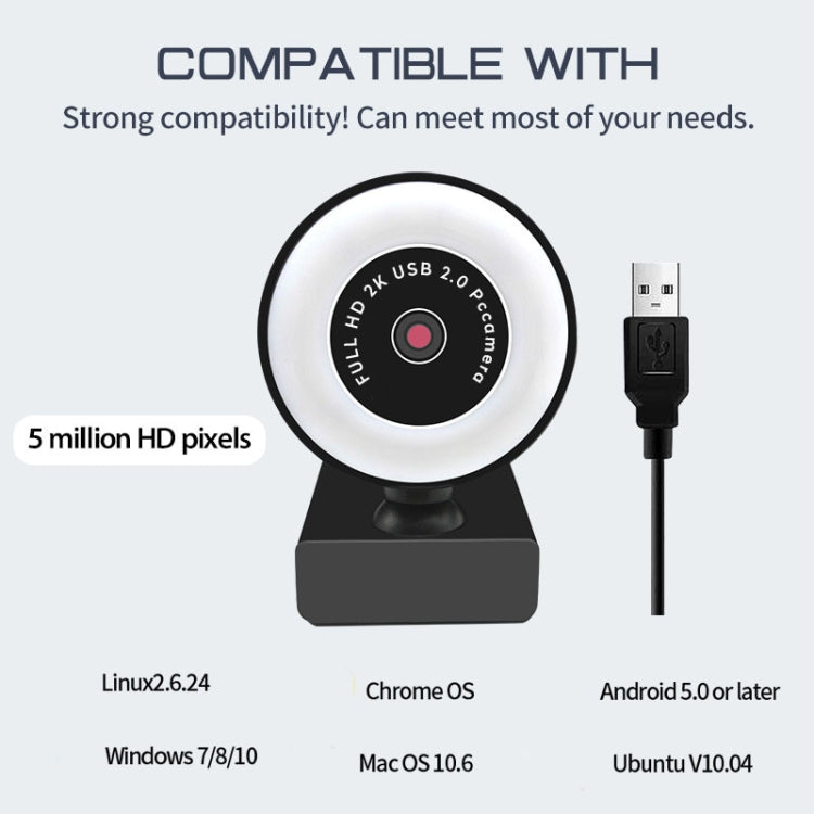 X98 USBドライブ不要 HD補助光カメラ マイク付き、720P、1080P、2Kオートフォーカス