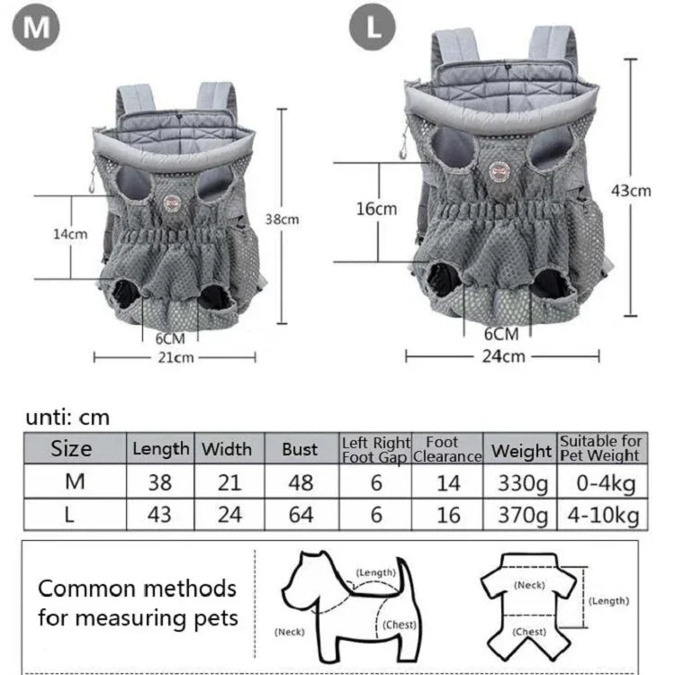 Doglemi ペットお出かけバックパック 犬用ショルダーチェストバッグ 通気性メッシュ 犬猫用バッグ、M、L