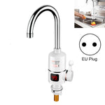 キッチン用即熱電気温水蛇口 EUプラグ、デジタル表示 大型エルボー