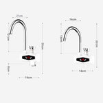 ダイナミックデジタル表示 即熱電気温水蛇口 キッチン＆家庭用温水冷水ヒーター EUプラグ、シャワーヘッド付き、大型エルボー、ユニバーサルチューブ