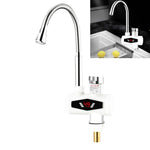 ダイナミックデジタル表示 即熱電気温水蛇口 キッチン＆家庭用温水冷水ヒーター EUプラグ、シャワーヘッド付き、大型エルボー、ユニバーサルチューブ