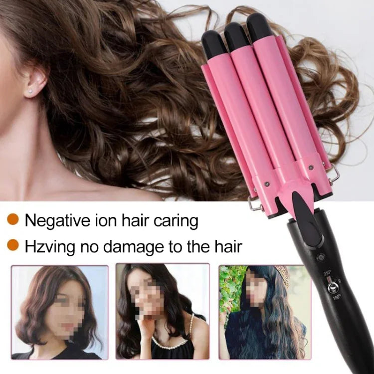 20-32m自動セラミックパーマスプリントヘアカーラー 3バレル 大波カールアイロンツール 32mm