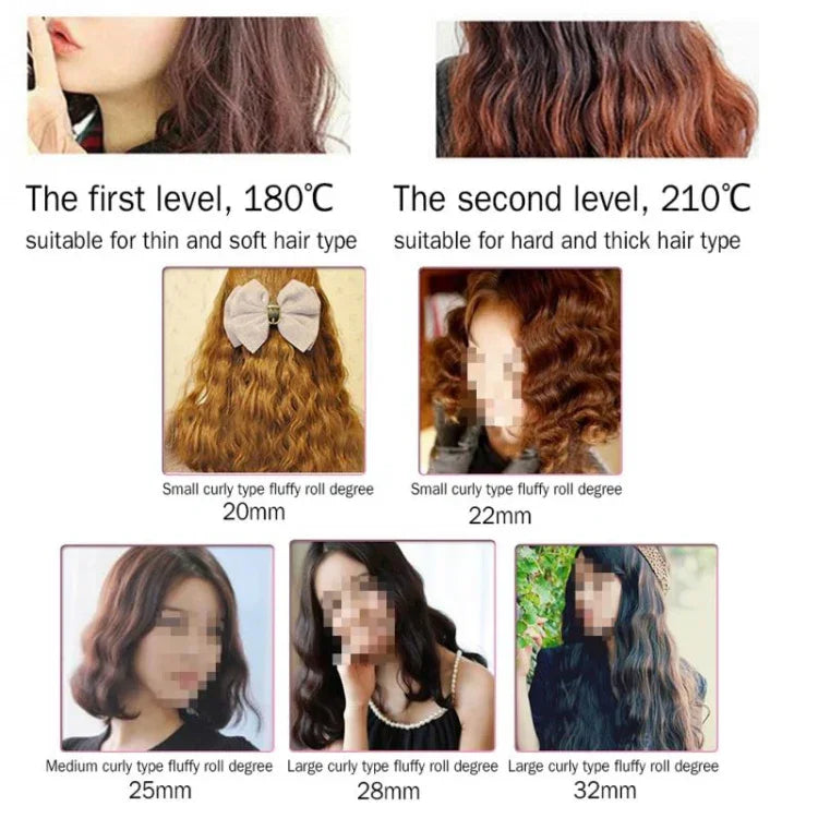 20-32m自動セラミックパーマスプリントヘアカーラー 3バレル 大波カールアイロンツール 32mm