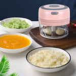 電動USB充電式 ガーリックミキシングマッシャー 補完食マッシャー ステンレス製にんにくクラッシャー 皮むき器 ワイヤレスミニガーリックカッター、グリーン、ホワイト