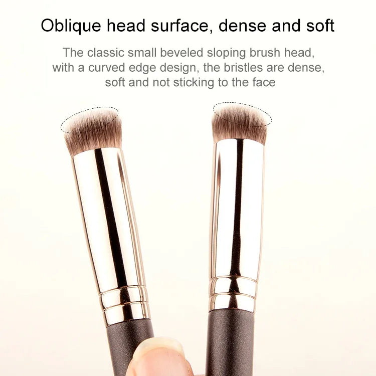 4個セット ファイバーヘアメイクブラシ 木製ハンドル ファンデーションブラシ、191ファンデーションブラシ、270コンシーラーブラシ、170斜めファンデーションブラシ