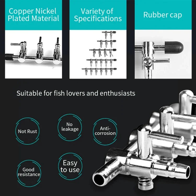 Fish Tank Oxygen Pipe Stainless Steel Distributor Oxygen Regulating Valve, One Head, Two Heads, Three Heads, Four Heads, Five Heads, Six Heads, Eight Heads, Ten Heads