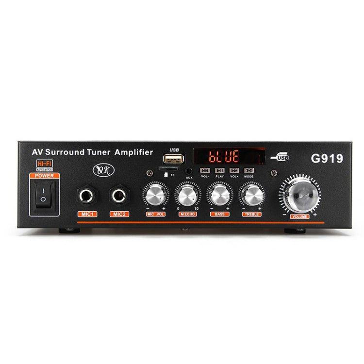 G919 スマートデジタルパワーアンプ Bluetooth / USB / SD / FM内蔵 ミニパワーアンプ、EUプラグ