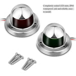 1ペアステンレススチールLED航行灯赤緑航海信号灯マリンボートヨット警告灯、DC 12V、1ペア12V