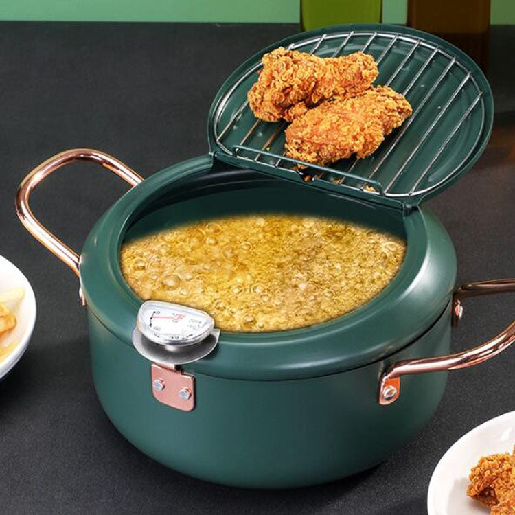 フライヤーポット 家庭用 ノンスティックパン 温度調節 ミニフライパン、20cm