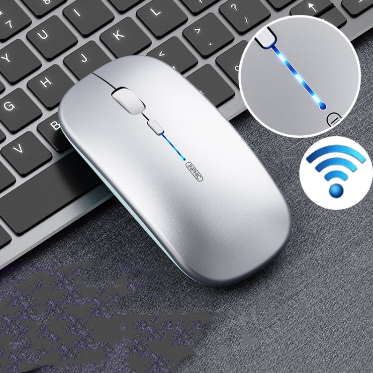 Inphic PM1 オフィスミュートワイヤレスノートパソコンマウス、バッテリーディスプレイ