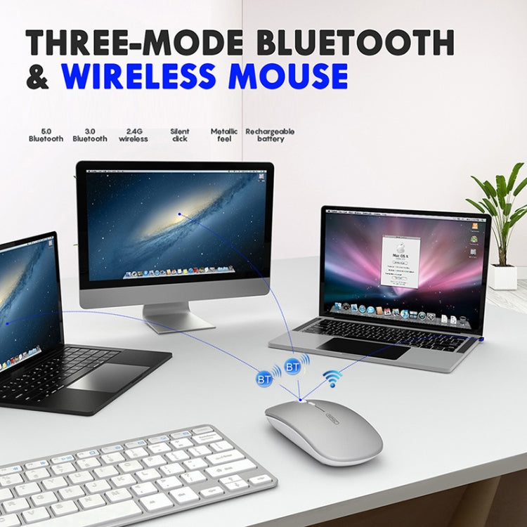 Inphic PM1 オフィスミュートワイヤレスノートパソコンマウス、バッテリーディスプレイ
