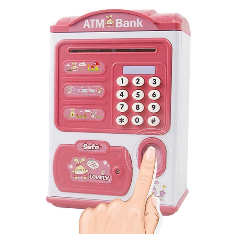 シミュレーションパスワード指紋センサー解除マネーボックス 自動巻き取りマネーセーフ ATM貯金箱 ピンク、ブルー