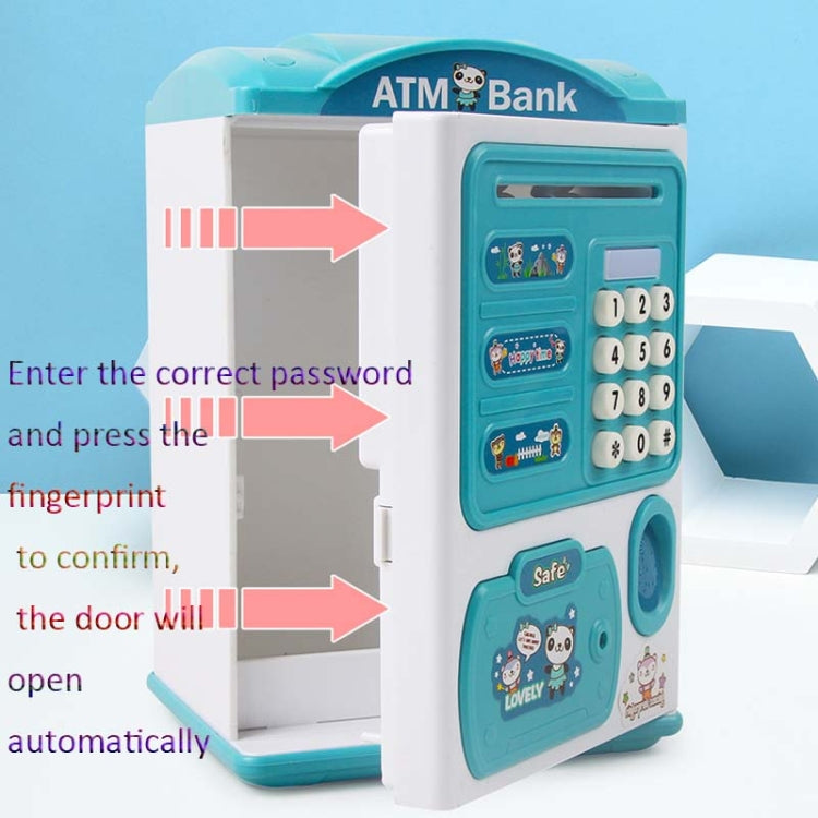 シミュレーションパスワード指紋センサー解除マネーボックス 自動巻き取りマネーセーフ ATM貯金箱 ピンク、ブルー