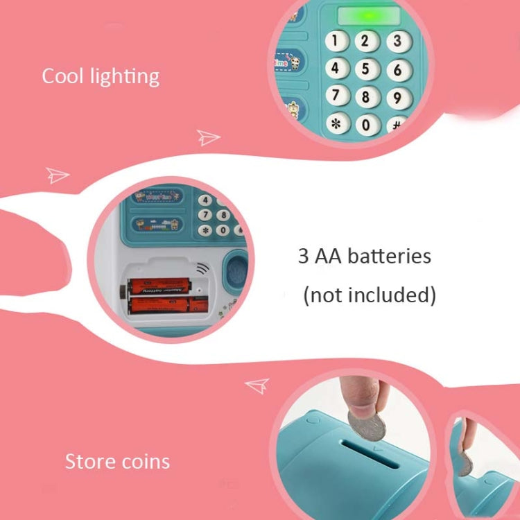 シミュレーションパスワード指紋センサー解除マネーボックス 自動巻き取りマネーセーフ ATM貯金箱 ピンク、ブルー