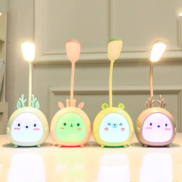 YW2021カートゥーンかわいいLED目の保護デスクランプ 学生寮寝室折りたたみ読書デスクランプ、グリーンラム、ピンクラム、ブラウンラム、ブルーフォーン、ピンクフォーン、ブラウンフォーン、グリーンフォーン、グリーンベア、ピンクベア、ブラウンベア、ブルーラム