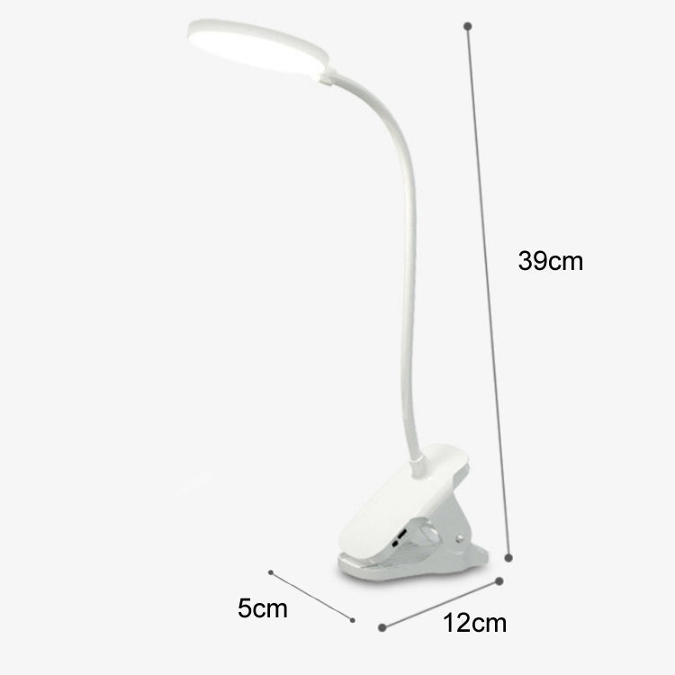 充電式800mAh単色温度3段階調整LEDクリップデスクランプUSB目の保護ベッドサイドランプ、プラグイン、充電1200mAh、充電800mAh