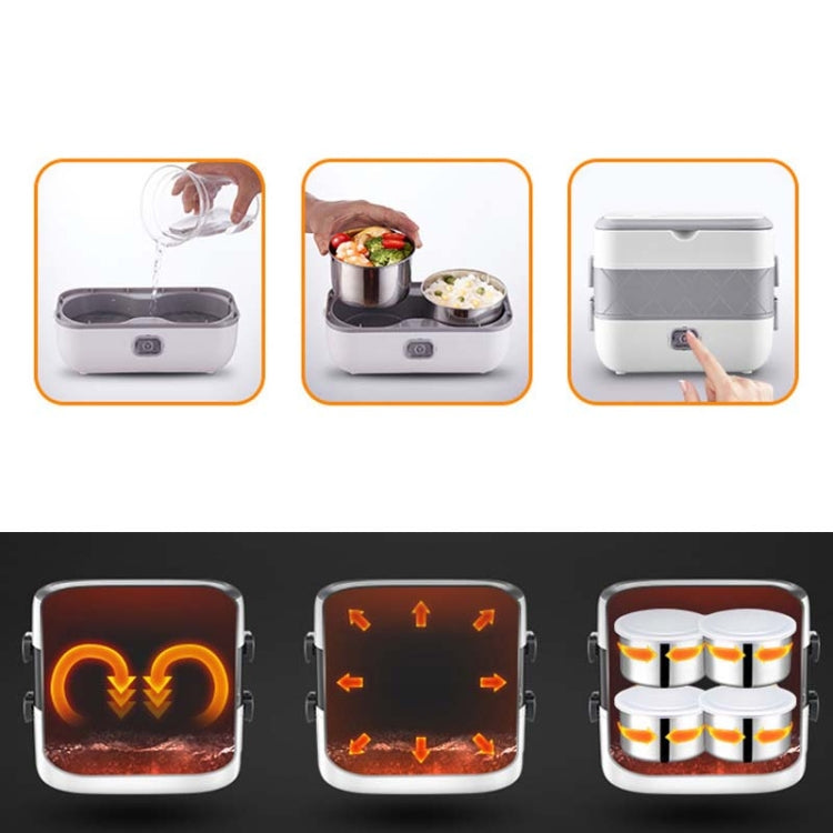 電気加熱・保温機能付き弁当箱 プラグイン可能 バレル型 オフィスワーカー用炊飯器 EUプラグ ダブルガット