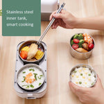 電気加熱・保温機能付き弁当箱 プラグイン可能 バレル型 オフィスワーカー用炊飯器 EUプラグ ダブルガット