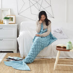 マーメイドテイルニットブランケット フィッシュテイルブランケット、60x140cm、195x90cm