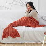 マーメイドテイルニットブランケット フィッシュテイルブランケット、60x140cm、195x90cm