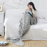 マーメイドテイルニットブランケット フィッシュテイルブランケット、60x140cm、195x90cm