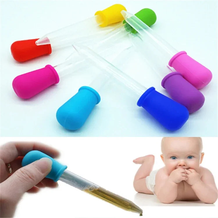 3個セット 5ML クリアシリコン 小型プラスチック授乳用薬液目盛り付きピペットドロッパー、サイズ：12 x 2cm、ピペットドロッパー