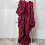 手作り厚手ウールニットブランケット ソファ用シェニールスティックニットブランケット、80x100cm、130x160cm