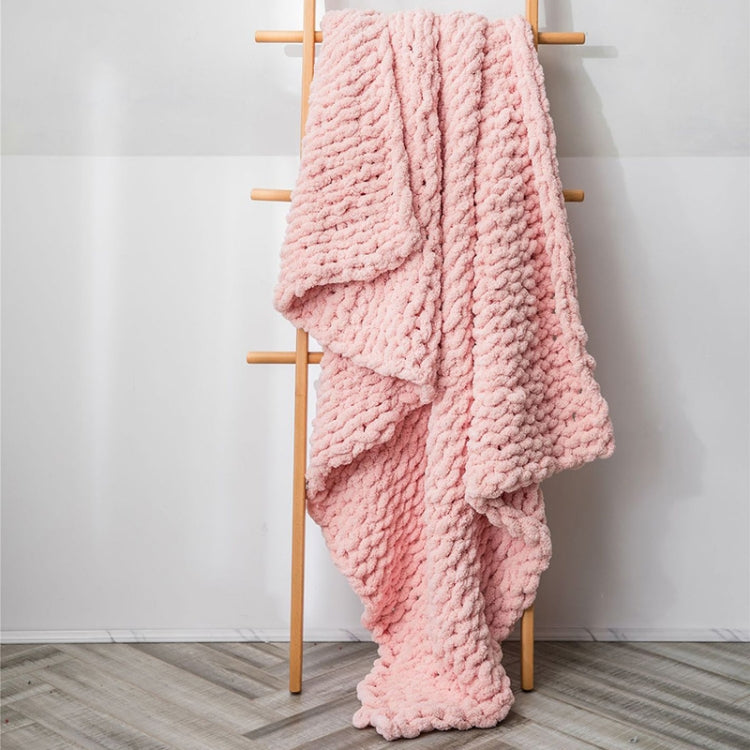 手作り厚手ウールニットブランケット ソファ用シェニールスティックニットブランケット、80x100cm、130x160cm