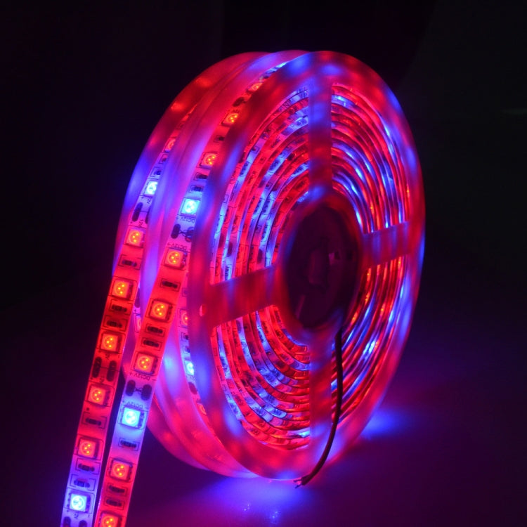 5m 300 LEDs SMD 5050 フルスペクトルLEDストリップライト フィトランプ 温室用水耕植物育成ライト、防水