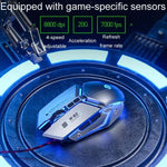 Inphic W-02 6キー ホームオフィス発光マクロプログラミングUSBコンピュータメカニカルゲーム有線マウス、W-02（メタリックグレー）