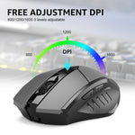 Inphic A1 6キー 1000/1200/1600 DPI ホームゲーミングワイヤレスメカニカルマウス、カラー：グレー ワイヤレス+Bluetooth 4.0+Bluetooth 5.0、ブラック ワイヤレス+Bluetooth 4.0+Bluetooth 5.0、ブラック ワイヤレス充電サイレントバージョン、グレー ワイヤレス充電サイレントバージョン