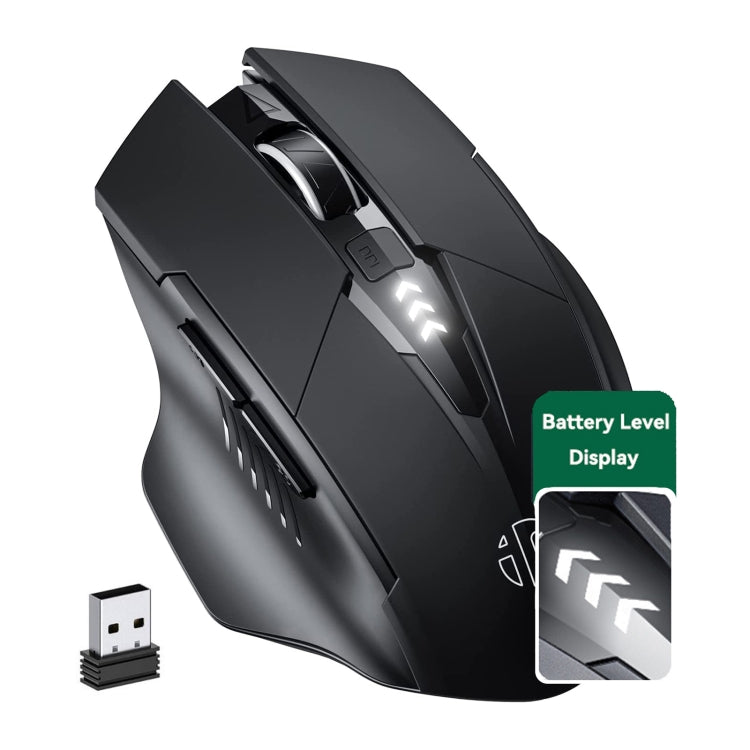 Inphic A1 6キー 1000/1200/1600 DPI ホームゲーミングワイヤレスメカニカルマウス、カラー：グレー ワイヤレス+Bluetooth 4.0+Bluetooth 5.0、ブラック ワイヤレス+Bluetooth 4.0+Bluetooth 5.0、ブラック ワイヤレス充電サイレントバージョン、グレー ワイヤレス充電サイレントバージョン