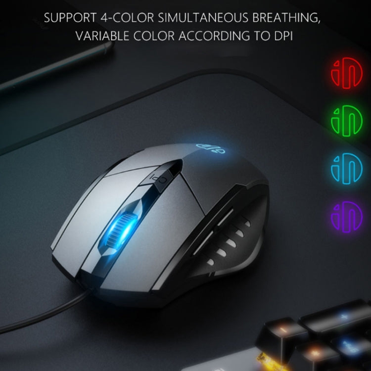 Inphic PW1 ゲームミュートマクロ定義イルミネーション有線マウス、ケーブル長：1.5m、ミュートブラックビジネスバージョン、ミュートブラックゲームバージョン、ミュートチタニウムグレーゲームバージョン