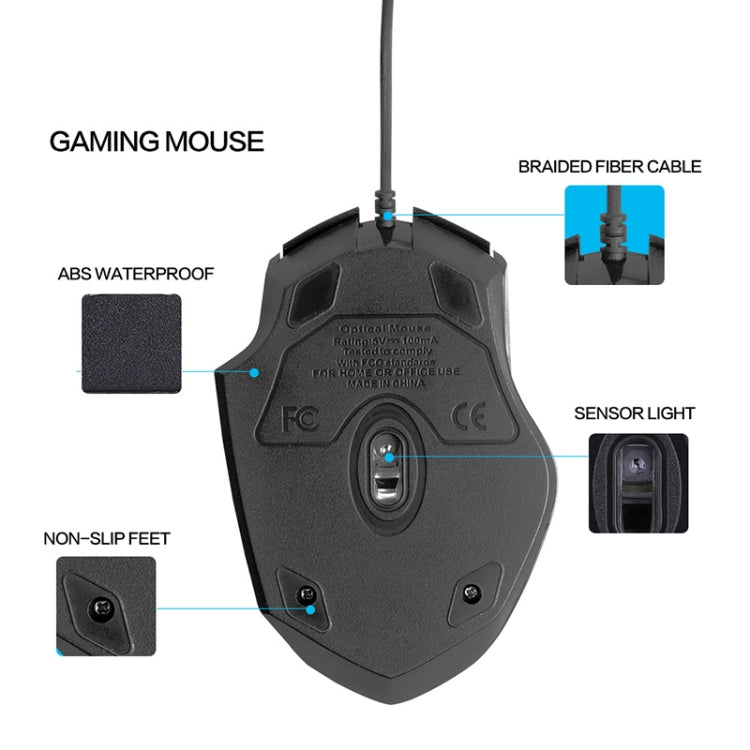 Inphic PW1 ゲームミュートマクロ定義イルミネーション有線マウス、ケーブル長：1.5m、ミュートブラックビジネスバージョン、ミュートブラックゲームバージョン、ミュートチタニウムグレーゲームバージョン