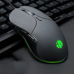 Inphic PB1 ビジネスオフィスミュートマクロ定義ゲーミング有線マウス、ケーブル長：1.5m、クラシックバックブリージングライト、マットホワイトブリージングライト