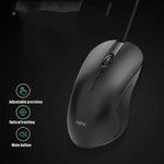 Inphic PB1 ビジネスオフィスミュートマクロ定義ゲーミング有線マウス、ケーブル長：1.5m、クラシックバックブリージングライト、マットホワイトブリージングライト
