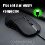 Inphic PB1 ビジネスオフィスミュートマクロ定義ゲーミング有線マウス、ケーブル長：1.5m、クラシックバックブリージングライト、マットホワイトブリージングライト