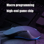 Inphic PB1 ビジネスオフィスミュートマクロ定義ゲーミング有線マウス、ケーブル長：1.5m、クラシックバックブリージングライト、マットホワイトブリージングライト