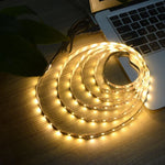 USB電源 SMD 2835 エポキシ LEDストリップライト クリスマスデスク装飾ランプ TV背景照明用、1m、5m