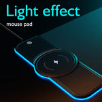 RGB01 10W ワイヤレス充電マウスパッド RGB発光マウスパッド、サイズ：800 x 300 x 4mm