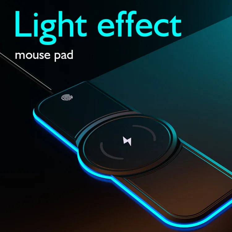 RGB01 10W ワイヤレス充電マウスパッド RGB発光マウスパッド、サイズ：800 x 300 x 4mm