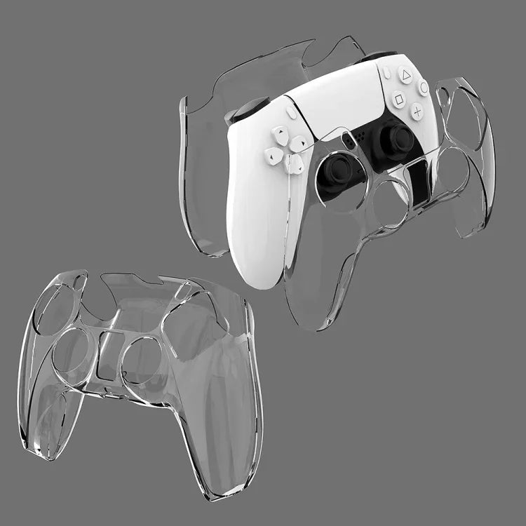 KJH PS5-002 ゲームコントローラー クリスタルシェル ワイヤレスコントローラー保護シェルカバー PC透明ハードシェル PS5用