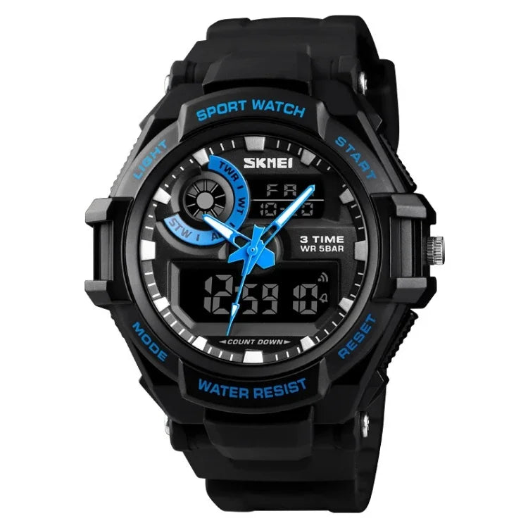 SKMEI 1357 メンズ多機能スポーツデジタルウォッチ 学生防水ウォッチ、レッド、ブルー、ブラック