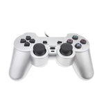 有線ゲームパッド デュアルモーター振動 シルバー 燃料噴射ゲームパッド PS2対応, PS2用