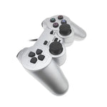 有線ゲームパッド デュアルモーター振動 シルバー 燃料噴射ゲームパッド PS2対応, PS2用
