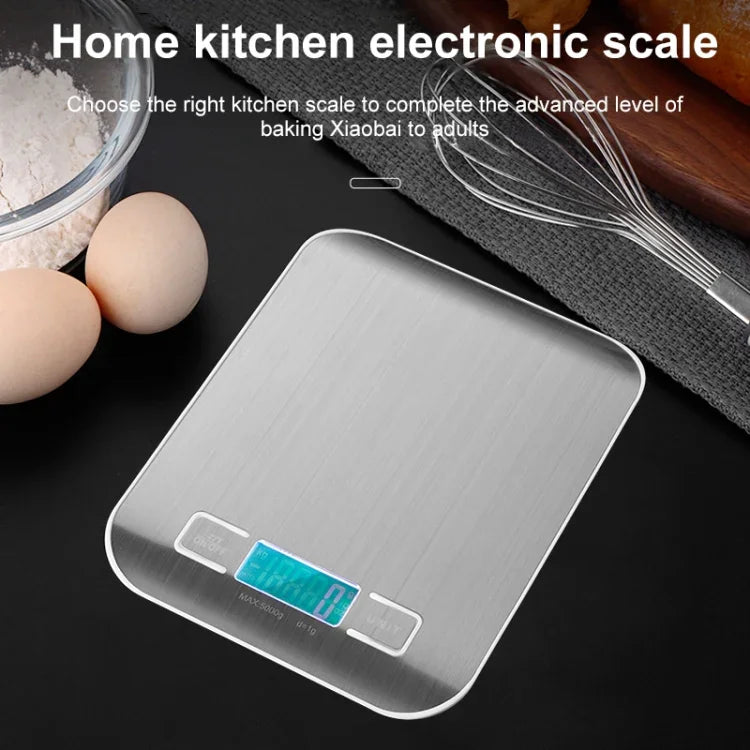 ステンレス製小型食品電子スケール キッチン用ポータブルベーキング電子スケール 5kg/1g（電池式ホワイト）、5kg/1g（電池式ブラック）、10kg/1g（電池式ホワイト）、5kg/1g（充電式ホワイト）、10kg/1g（充電式ホワイト）