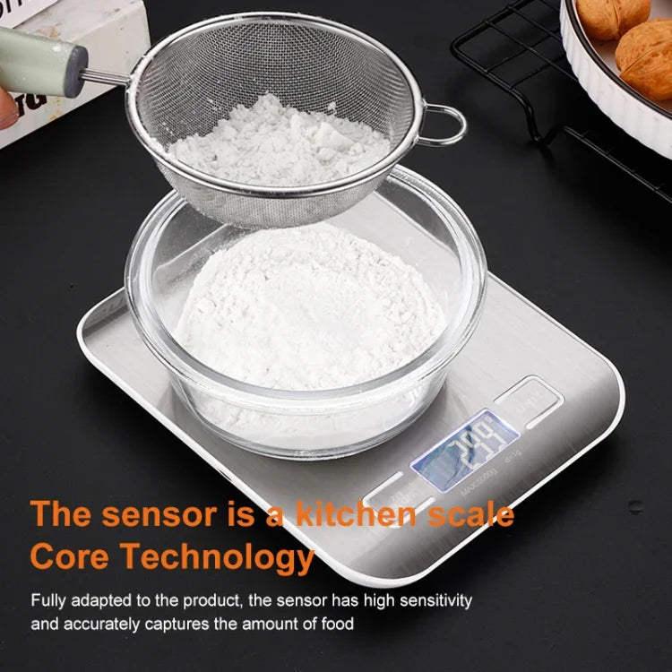 ステンレス製小型食品電子スケール キッチン用ポータブルベーキング電子スケール 5kg/1g（電池式ホワイト）、5kg/1g（電池式ブラック）、10kg/1g（電池式ホワイト）、5kg/1g（充電式ホワイト）、10kg/1g（充電式ホワイト）